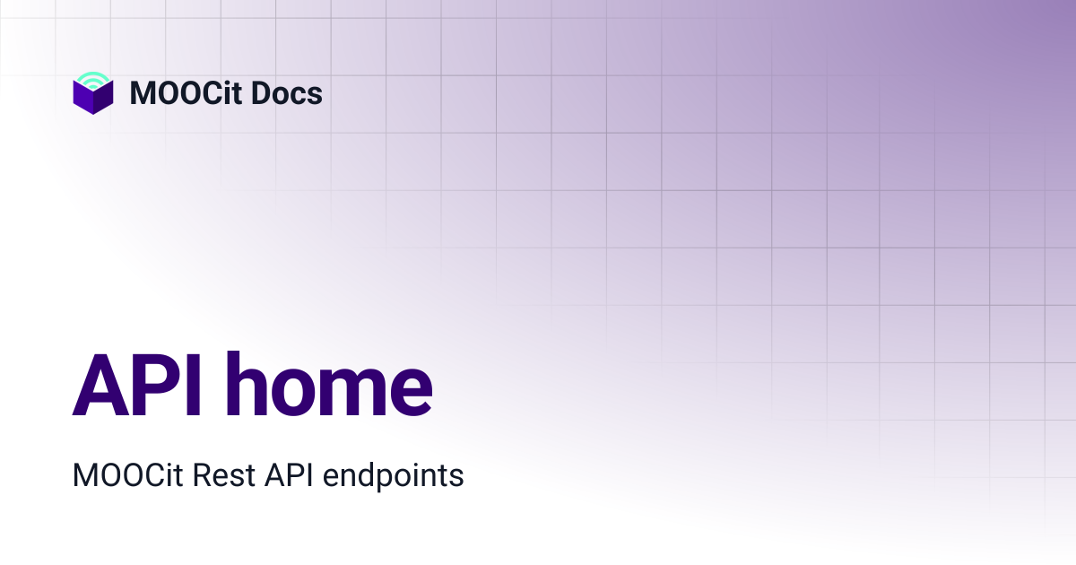 API home | English | MOOCit Docs